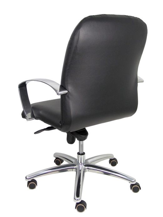 Modelo Caudete Confidente  Sillón de recepción ergonómico con mecanismo basculante y regulable en altura  Asiento y respaldo tapizados en similpiel color negro.