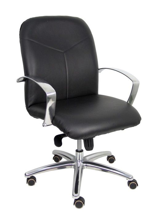 Modelo Caudete Confidente  Sillón de recepción ergonómico con mecanismo basculante y regulable en altura  Asiento y respaldo tapizados en similpiel color negro.