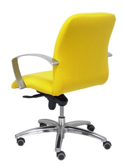 Modelo Caudete Confidente - Sillón de recepción ergonómico con mecanismo basculante y regulable en altura - Asiento y respaldo tapizados en tejido BALI color amarillo