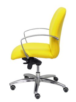 Modelo Caudete Confidente - Sillón de recepción ergonómico con mecanismo basculante y regulable en altura - Asiento y respaldo tapizados en tejido BALI color amarillo