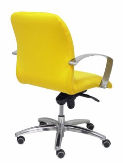 Modelo Caudete Confidente - Sillón de recepción ergonómico con mecanismo basculante y regulable en altura - Asiento y respaldo tapizados en tejido BALI color amarillo