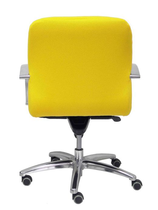 Modelo Caudete Confidente - Sillón de recepción ergonómico con mecanismo basculante y regulable en altura - Asiento y respaldo tapizados en tejido BALI color amarillo