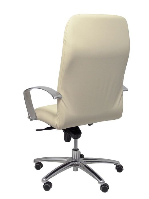 Modelo Caudete - Sillón de dirección ergonómico con mecanismo basculante y regulable en altura - Asiento y respaldo tapizados en similpiel color crema