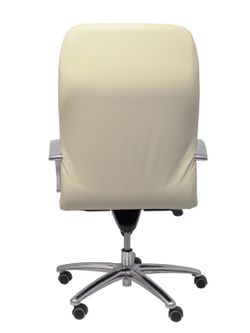 Modelo Caudete - Sillón de dirección ergonómico con mecanismo basculante y regulable en altura - Asiento y respaldo tapizados en similpiel color crema