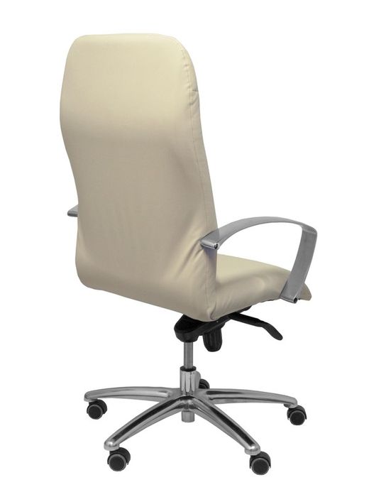 Modelo Caudete - Sillón de dirección ergonómico con mecanismo basculante y regulable en altura - Asiento y respaldo tapizados en similpiel color crema