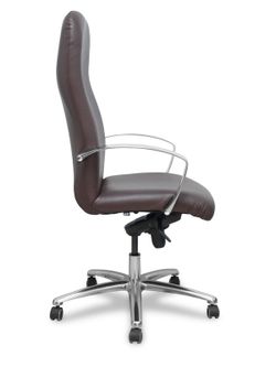 Modelo Caudete - Sillón de dirección ergonómico con mecanismo basculante y regulable en altura - Asiento y respaldo tapizados en similpiel color marrón oscuro.
