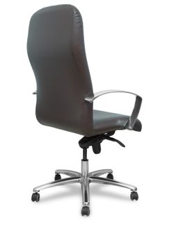 Modelo Caudete - Sillón de dirección ergonómico con mecanismo basculante y regulable en altura - Asiento y respaldo tapizados en similpiel color marrón oscuro.