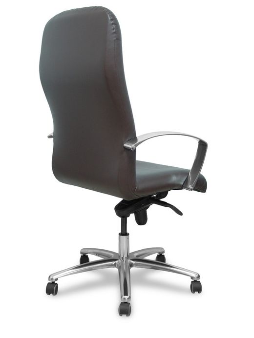 Modelo Caudete - Sillón de dirección ergonómico con mecanismo basculante y regulable en altura - Asiento y respaldo tapizados en similpiel color marrón oscuro.