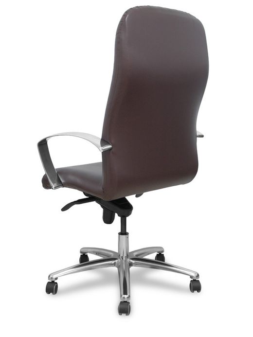 Modelo Caudete - Sillón de dirección ergonómico con mecanismo basculante y regulable en altura - Asiento y respaldo tapizados en similpiel color marrón oscuro.