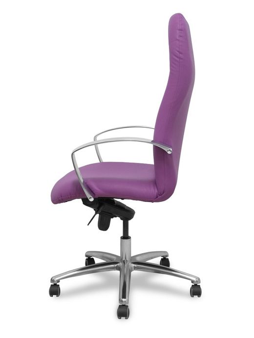 Modelo Caudete - Sillón de dirección ergonómico con mecanismo basculante y regulable en altura - Asiento y respaldo tapizados en similpiel color morado.