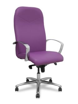 Modelo Caudete - Sillón de dirección ergonómico con mecanismo basculante y regulable en altura - Asiento y respaldo tapizados en similpiel color morado.