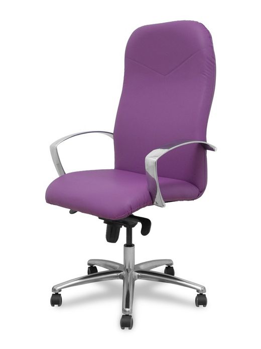 Modelo Caudete - Sillón de dirección ergonómico con mecanismo basculante y regulable en altura - Asiento y respaldo tapizados en similpiel color morado.