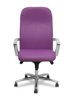 Modelo Caudete - Sillón de dirección ergonómico con mecanismo basculante y regulable en altura - Asiento y respaldo tapizados en similpiel color morado.