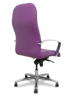 Modelo Caudete - Sillón de dirección ergonómico con mecanismo basculante y regulable en altura - Asiento y respaldo tapizados en similpiel color morado.