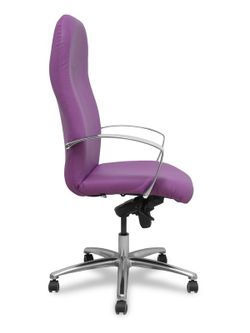 Modelo Caudete - Sillón de dirección ergonómico con mecanismo basculante y regulable en altura - Asiento y respaldo tapizados en similpiel color morado.