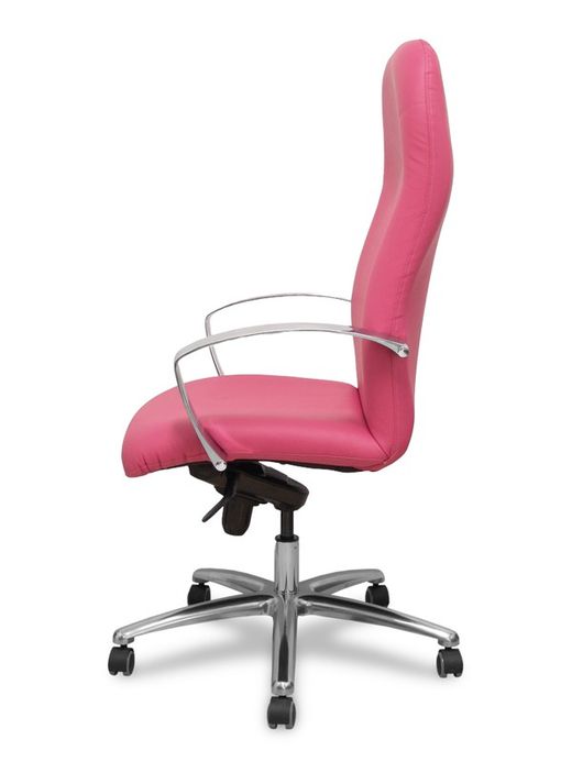 Modelo Caudete - Sillón de dirección ergonómico con mecanismo basculante y regulable en altura - Asiento y respaldo tapizados en similpiel color rosa.