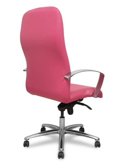Modelo Caudete - Sillón de dirección ergonómico con mecanismo basculante y regulable en altura - Asiento y respaldo tapizados en similpiel color rosa.