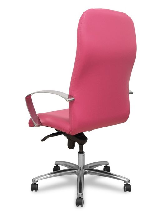 Modelo Caudete - Sillón de dirección ergonómico con mecanismo basculante y regulable en altura - Asiento y respaldo tapizados en similpiel color rosa.
