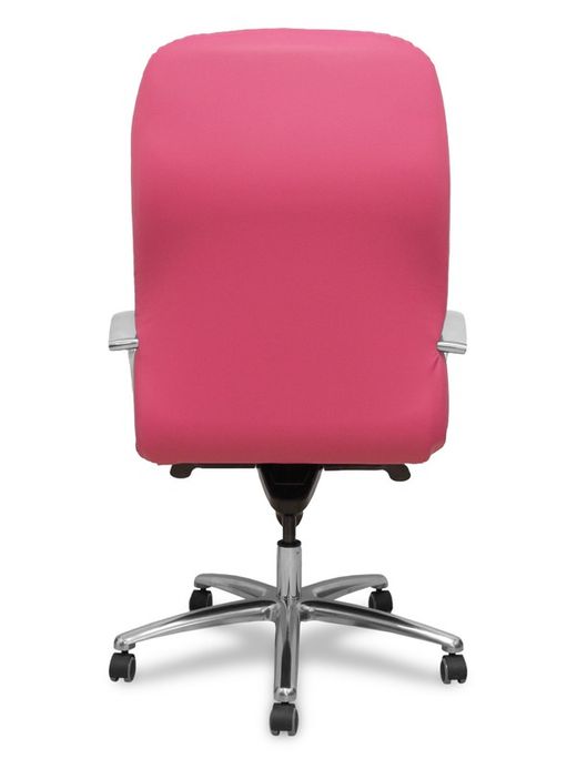 Modelo Caudete - Sillón de dirección ergonómico con mecanismo basculante y regulable en altura - Asiento y respaldo tapizados en similpiel color rosa.