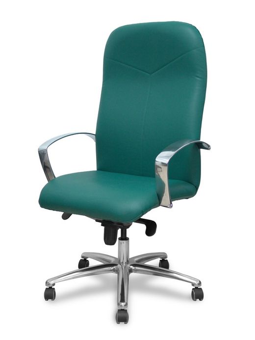 Modelo Caudete - Sillón de dirección ergonómico con mecanismo basculante y regulable en altura - Asiento y respaldo tapizados en similpiel color verde botella.