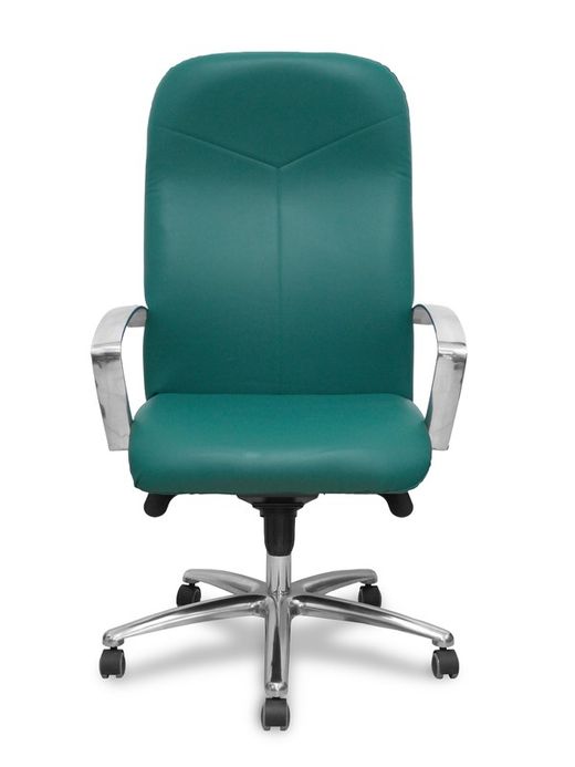 Modelo Caudete - Sillón de dirección ergonómico con mecanismo basculante y regulable en altura - Asiento y respaldo tapizados en similpiel color verde botella.