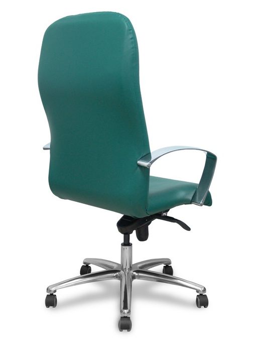 Modelo Caudete - Sillón de dirección ergonómico con mecanismo basculante y regulable en altura - Asiento y respaldo tapizados en similpiel color verde botella.