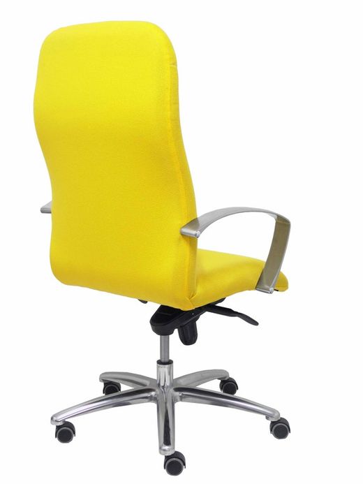 Modelo Caudete - Sillón de dirección ergonómico con mecanismo basculante y regulable en altura - Asiento y respaldo tapizados en tejido BALI color amarillo