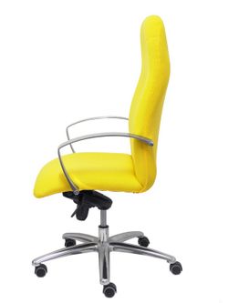 Modelo Caudete - Sillón de dirección ergonómico con mecanismo basculante y regulable en altura - Asiento y respaldo tapizados en tejido BALI color amarillo