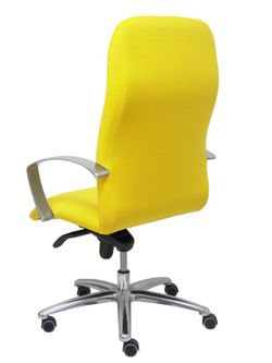 Modelo Caudete - Sillón de dirección ergonómico con mecanismo basculante y regulable en altura - Asiento y respaldo tapizados en tejido BALI color amarillo