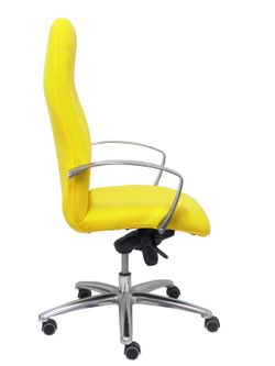 Modelo Caudete - Sillón de dirección ergonómico con mecanismo basculante y regulable en altura - Asiento y respaldo tapizados en tejido BALI color amarillo