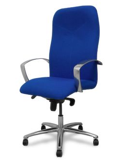 Modelo Caudete - Sillón de dirección ergonómico con mecanismo basculante y regulable en altura - Asiento y respaldo tapizados en tejido BALI color azul