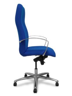 Modelo Caudete - Sillón de dirección ergonómico con mecanismo basculante y regulable en altura - Asiento y respaldo tapizados en tejido BALI color azul