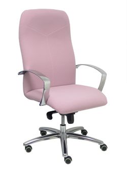Modelo Caudete - Sillón de dirección ergonómico con mecanismo basculante y regulable en altura - Asiento y respaldo tapizados en tejido BALI color rosa