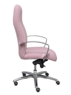 Modelo Caudete - Sillón de dirección ergonómico con mecanismo basculante y regulable en altura - Asiento y respaldo tapizados en tejido BALI color rosa