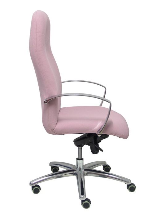 Modelo Caudete - Sillón de dirección ergonómico con mecanismo basculante y regulable en altura - Asiento y respaldo tapizados en tejido BALI color rosa