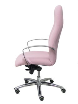 Modelo Caudete - Sillón de dirección ergonómico con mecanismo basculante y regulable en altura - Asiento y respaldo tapizados en tejido BALI color rosa