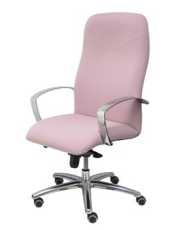 Modelo Caudete - Sillón de dirección ergonómico con mecanismo basculante y regulable en altura - Asiento y respaldo tapizados en tejido BALI color rosa