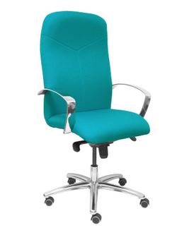 Modelo Caudete - Sillón de dirección ergonómico con mecanismo basculante y regulable en altura - Asiento y respaldo tapizados en tejido BALI color turquesa