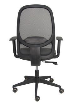Modelo Cilanco negra - Silla de oficina ergonómica con mecanismo sincro, brazos regulables y ajustable en altura - Respaldo negro, tapizado en malla transpirable en color negro y asiento tapizado en tejido SIMILPIEL color negro.