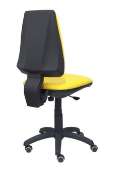 Modelo Elche CP - Silla de oficina ergonómica con mecanismo permanente, regulable en altura y ruedas de parqué - Asiento y respaldo tapizados en tejido BALI color amarillo