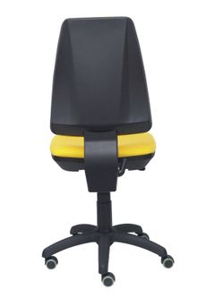 Modelo Elche CP - Silla de oficina ergonómica con mecanismo permanente, regulable en altura y ruedas de parqué - Asiento y respaldo tapizados en tejido BALI color amarillo