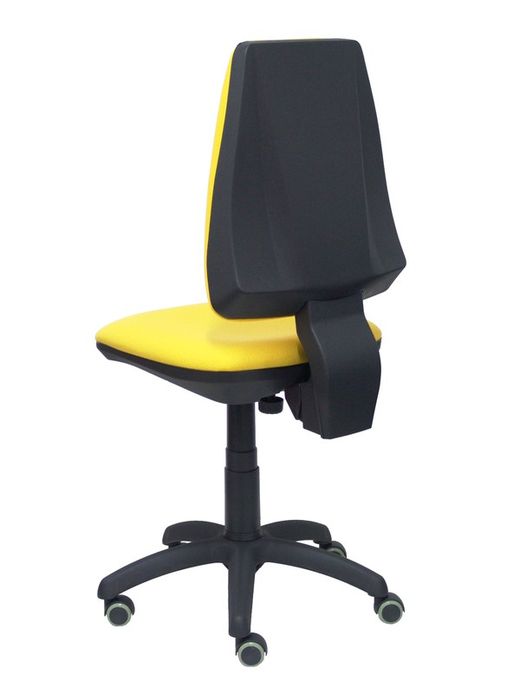 Modelo Elche CP - Silla de oficina ergonómica con mecanismo permanente, regulable en altura y ruedas de parqué - Asiento y respaldo tapizados en tejido BALI color amarillo