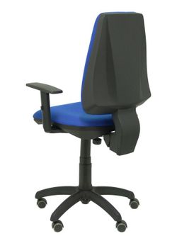 Modelo Elche CP - Silla de oficina ergonómica con mecanismo permanente, regulable en altura y ruedas de parqué - Asiento y respaldo tapizados en tejido BALI color azul (BRAZOS REGULABLES EN ALTURA)