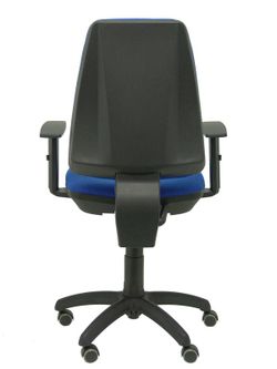 Modelo Elche CP - Silla de oficina ergonómica con mecanismo permanente, regulable en altura y ruedas de parqué - Asiento y respaldo tapizados en tejido BALI color azul (BRAZOS REGULABLES EN ALTURA)