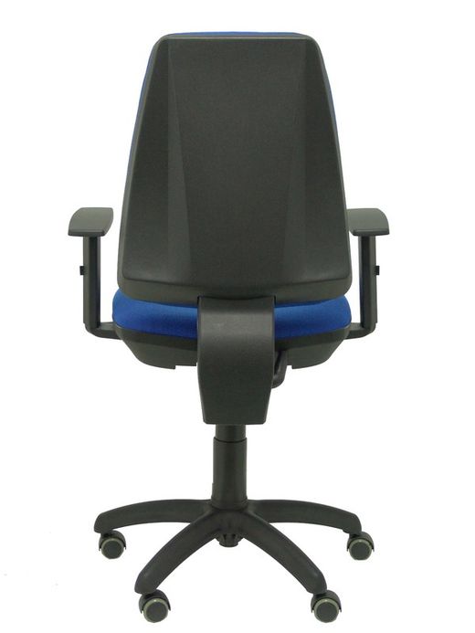 Modelo Elche CP - Silla de oficina ergonómica con mecanismo permanente, regulable en altura y ruedas de parqué - Asiento y respaldo tapizados en tejido BALI color azul (BRAZOS REGULABLES EN ALTURA)