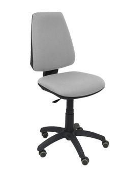 Modelo Elche CP - Silla de oficina ergonómica con mecanismo permanente, regulable en altura y ruedas de parqué - Asiento y respaldo tapizados en tejido BALI color gris