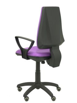 Modelo Elche CP - Silla de oficina ergonómica con mecanismo permanente, regulable en altura y ruedas de parqué - Asiento y respaldo tapizados en tejido BALI color lila (BRAZOS FIJOS INCLUIDOS)