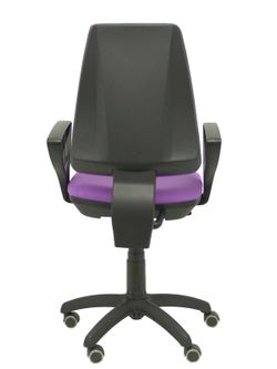 Modelo Elche CP - Silla de oficina ergonómica con mecanismo permanente, regulable en altura y ruedas de parqué - Asiento y respaldo tapizados en tejido BALI color lila (BRAZOS FIJOS INCLUIDOS)