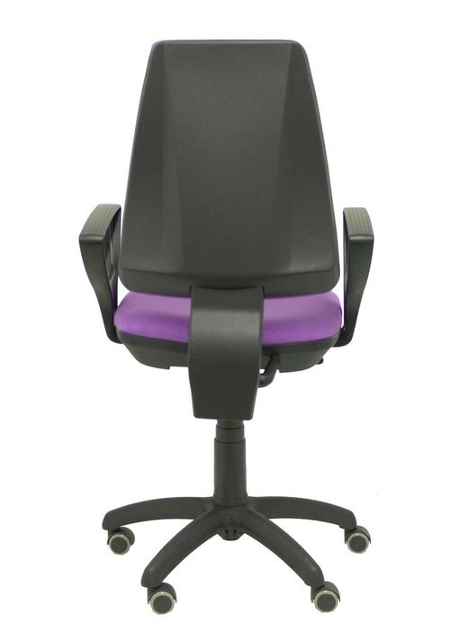 Modelo Elche CP - Silla de oficina ergonómica con mecanismo permanente, regulable en altura y ruedas de parqué - Asiento y respaldo tapizados en tejido BALI color lila (BRAZOS FIJOS INCLUIDOS)