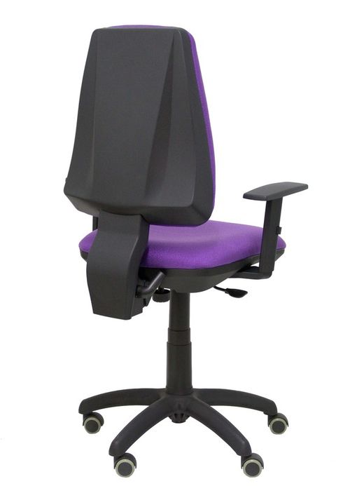 Modelo Elche CP - Silla de oficina ergonómica con mecanismo permanente, regulable en altura y ruedas de parqué - Asiento y respaldo tapizados en tejido BALI color lila (BRAZOS REGULABLES EN ALTURA)
